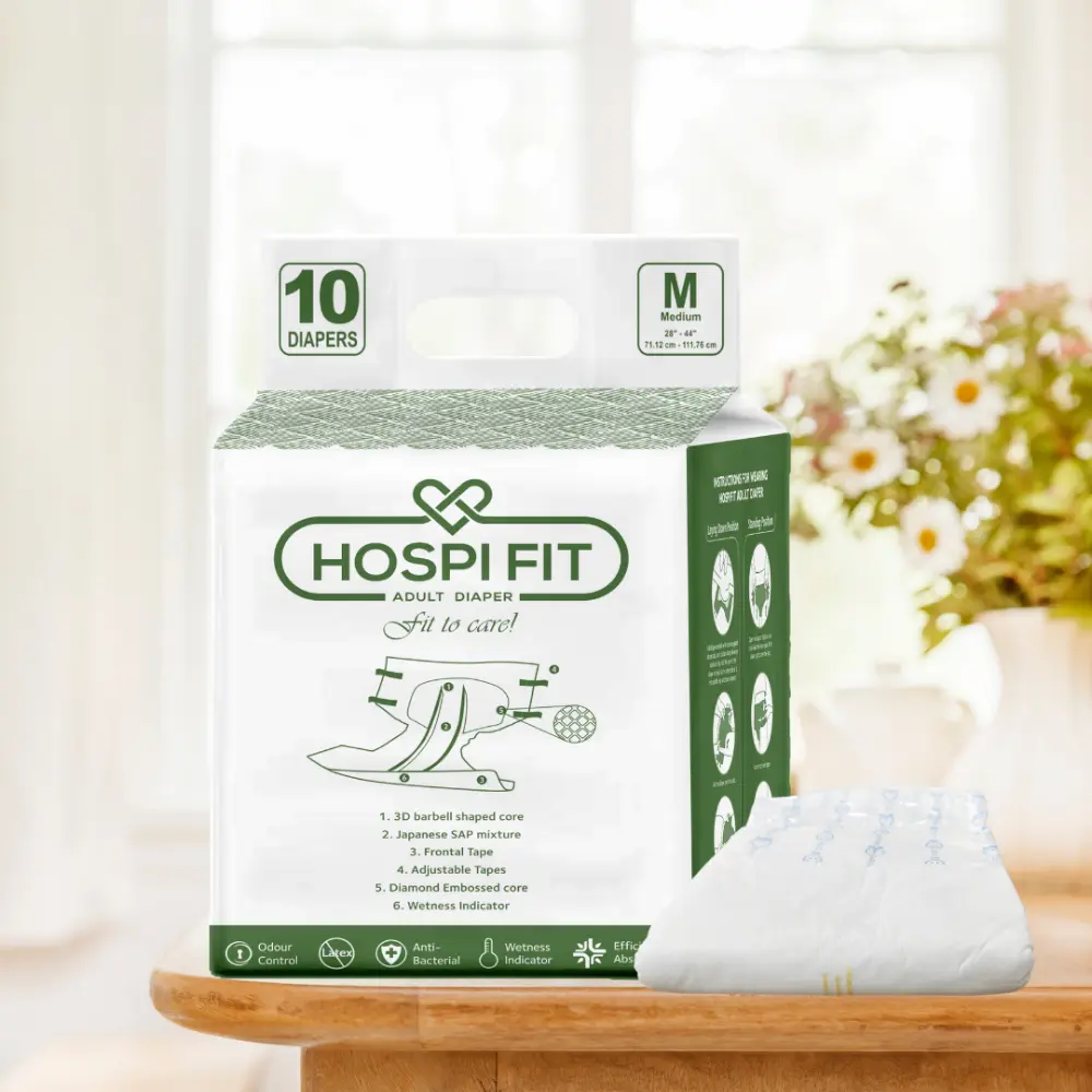 Hospifit Adult Diaper | PACK OF 1 (10 pcs) | High Absorption | Leak proof