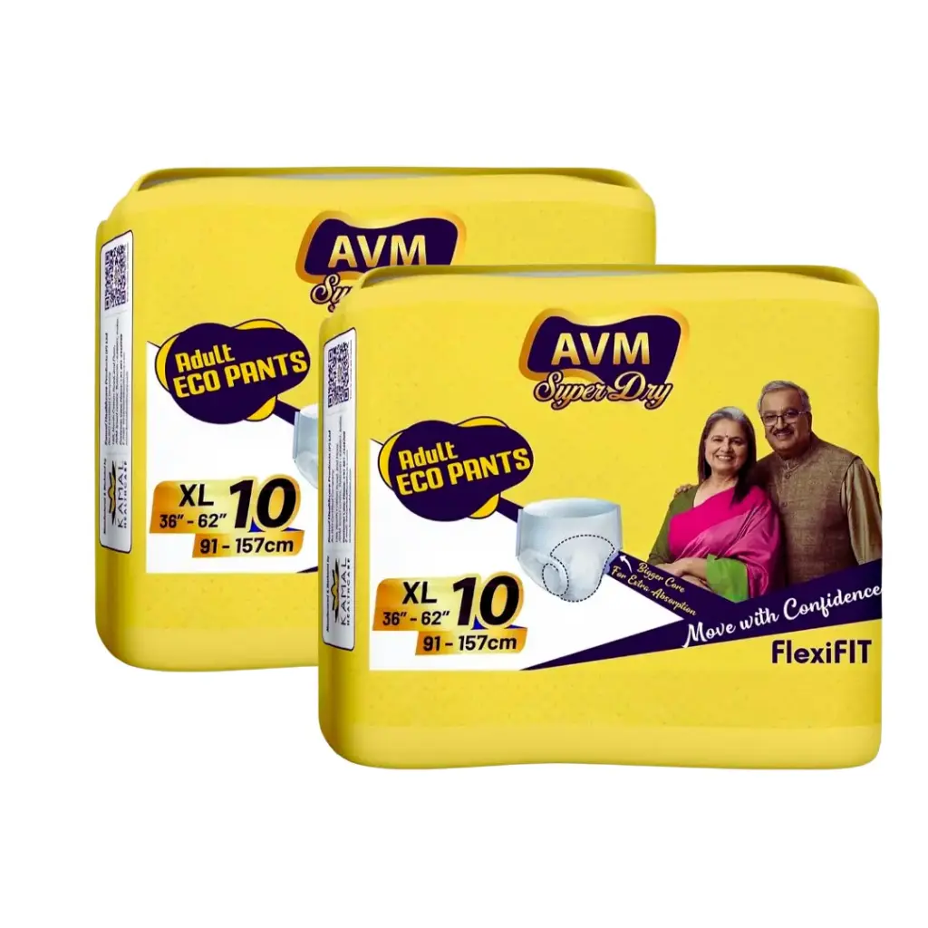 AVM Super Dry ECO Pants Adult Diaper XL | Waist (81-140 cms | 32"-55")  2 Pack /20 Pcs