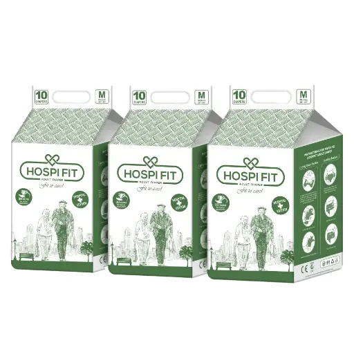 Hospifit Adult Diaper - Unisex  PACK OF 3 ( 30 Pcs ) | High Absorption | Leak proof
