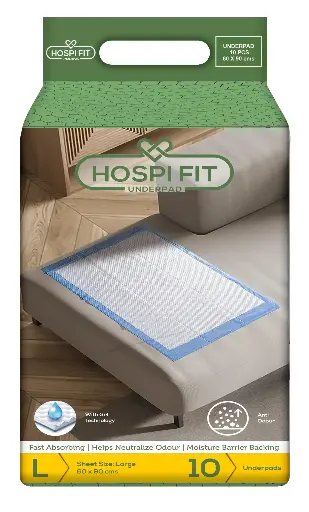 Hospifit Underpads Large (60 x 90 cm) | Pack of 1 | 10 Counts